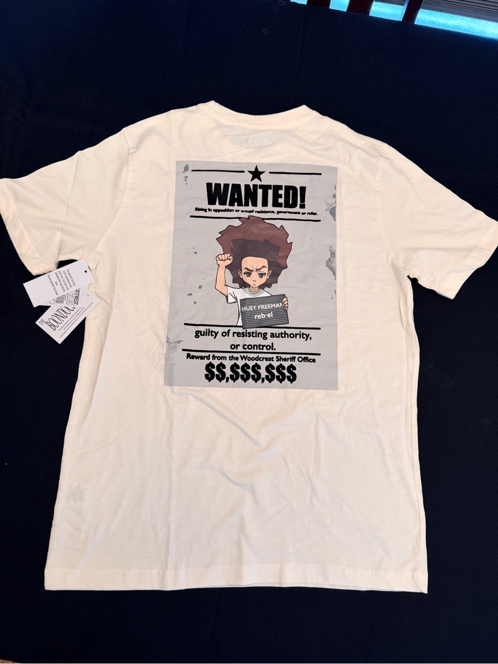 Cream Boondocks Graphic 'Wanted' Short-Sleeve Men's T-Shirt